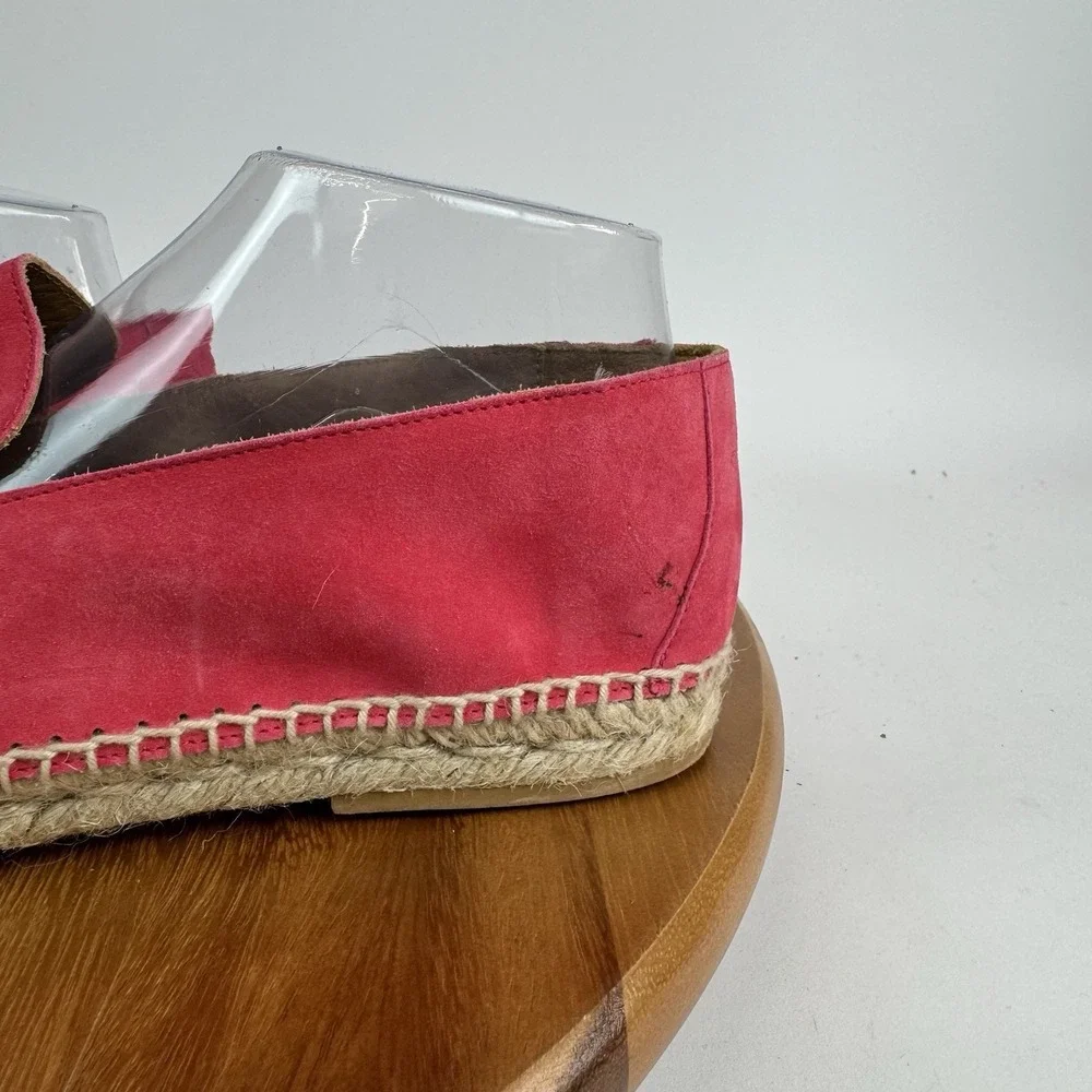 Womens Bougeotti Hot Pink Suede Casual Espadrille Penny Loafers Shoes Size EU 42